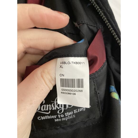 Lansky Bros Tallia Velvet Bomber Jacket Black Asian Dragon 90s Y2K Streetwear XL - Picture 6 of 9